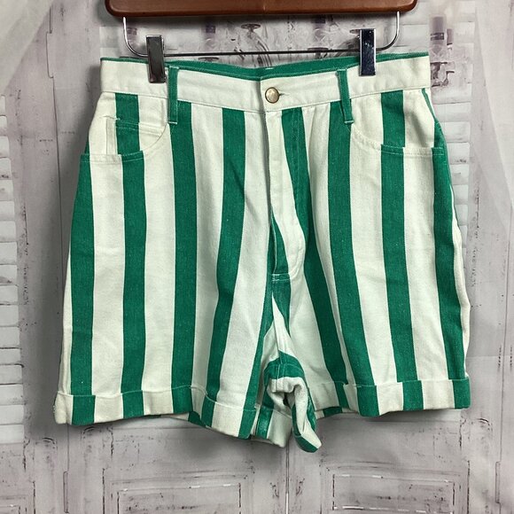 Vintage Copper Key Green Striped Shorts  11/12 - Picture 1 of 10